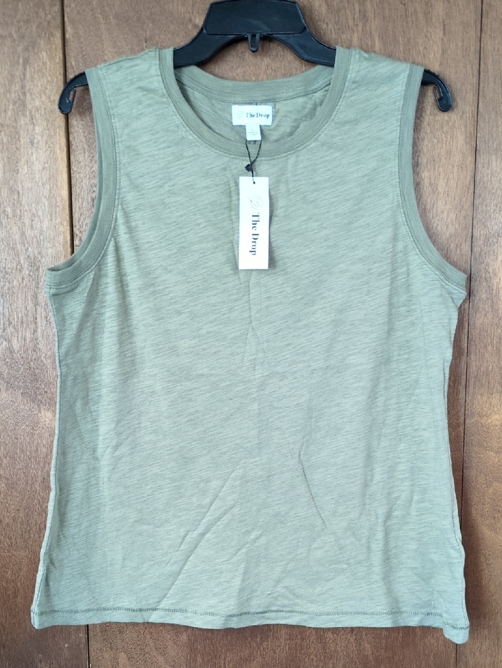 The Drop Women's Olive Crewneck Tank L NWT